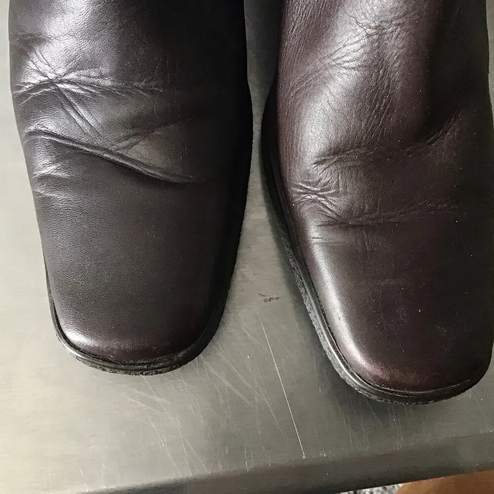 Aquatalia Brown Leather Boots Wedge Heel Boho Classic 8.5
